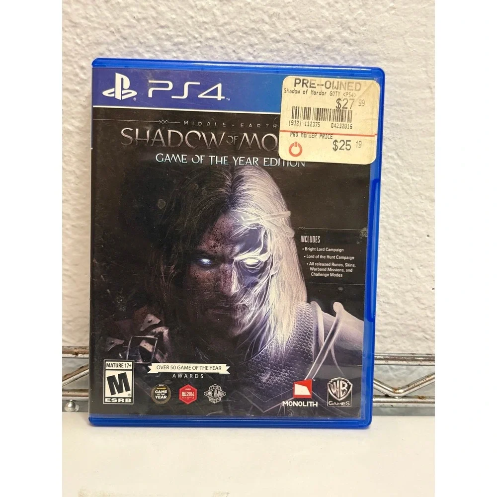 Middle-earth: Shadow of Mordor Game of the Year Edition PS4